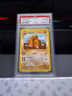 1999 POKEMON BASE SET 1ST EDITION #19 DUGTRIO PSA 10 - Image 1