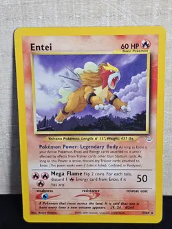 Entei 17/64 Neo Revelation Rare Non Holo Pokemon Card TCG - Image 1