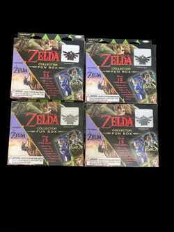 4XThe Legend of Zelda Collectors Fun Box Enterplay Trading Card, Pin Tag Sticker - Image 1