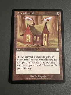 C4926 MAGIC MTG MERCADIAN MASQUES ASSEMBLY HALL #286 RARE HP - Image 1