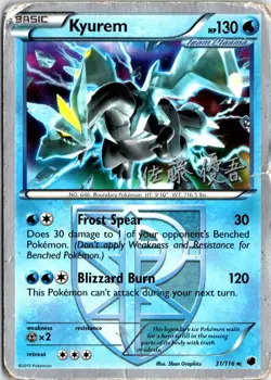 KYUREM 31/116 Plasma Freeze RARE Pokemon World Championships 2013 HP - Image 1