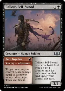 Callous Sell-Sword -Foil Near Mint MTG Wilds of Eldraine - Image 1