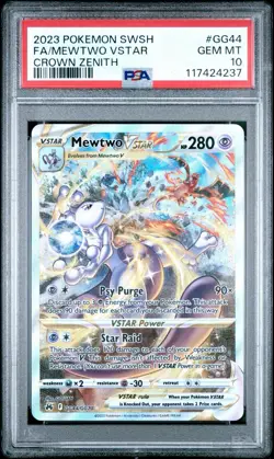 2023 Pokemon Sword And Shield Crown Zenith #GG44 Fa/Mewtwo Vstar PSA 10 - Image 1