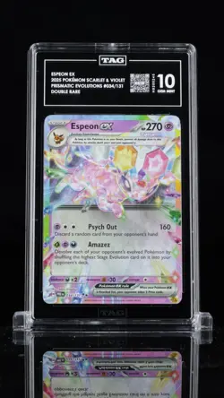 2025 Pokemon Espeon ex 034/131 Prismatic Evolutions Holo -TAG 10 GEM MINT - Image 1