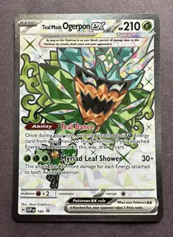 Pokemon 166 Full Art Shiny Ultra Rare Holo Teal Mask Ogerpon ex Scarlet Violet! - Image 1