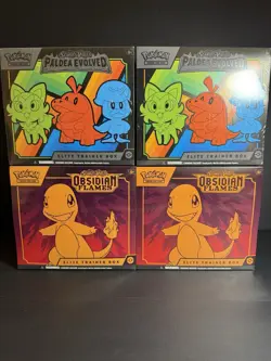 Pokemon TCG Paldea Evolved And Obsidian Flames - 2 Etbs Each! 4 TOTAL ETBS! - Image 1