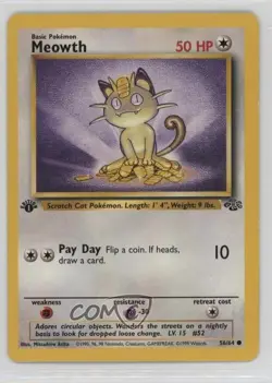Meowth 1st Ed. Pokemon Jungle #56 1999 04dh - Image 1