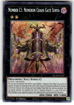 Yugioh Number C1: Numeron Chaos Gate Sunya BLAR-EN021 Secret Rare 1st Ed NM - Image 1
