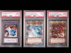 PSA10 & 9 YuGiOh TCG Side:PRIDE, Blue-Eyes White Dragon, Red-Eyes Black Dragon - Image 1