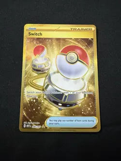 Switch 206/165 Full Art Gold Secret Rare Pokemon 151 Pokemon Card - Image 1