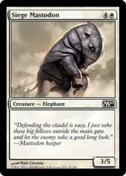 Siege Mastodon -Foil Light Play MTG Magic 2010 Core Set - Image 1