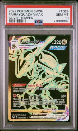 2022 POKEMON SWORD & SHIELD SILVER TEMPEST TG29 FULL ART/RAYQUAZA VMAX PSA 10 - Image 1