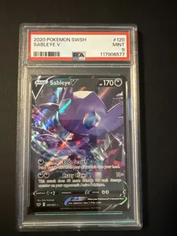 Pokemon Sableye V #120 SWSH Sword And Shield Full Art PSA 9 MINT - Image 1