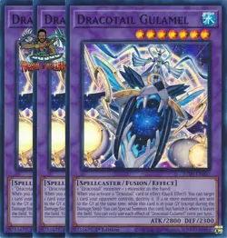 Yugioh! 3x Dracotail Gulamel JUSH-EN007 Super Rare 1st Ed NM - Image 1