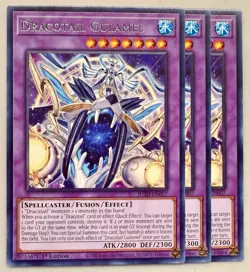 Yugioh! 3x Dracotail Gulamel JUSH-EN007 Super Rare 1st Ed NM - Image 1