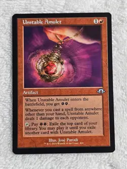 MTG Unstable Amulet (Retro Frame) - Modern Horizons 3 Magic Card #421 U NM - Image 1