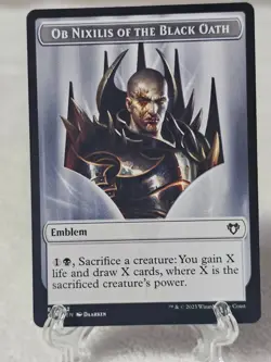MTG Clue Emblem - Ob Nixilis #40 52 Double-Sided Token Commander Masters T NM - Image 1
