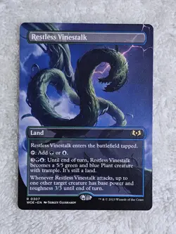 MTG Restless Vinestalk #307 (Borderless) - Wilds of Eldraine Rare NM - Image 1
