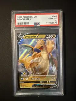Pokemon Dragonite V #049 2022 Pokemon Go PSA 10 GEM MINT - Image 1