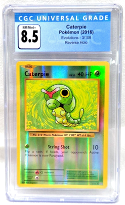 Pokemon Caterpie 2016 Evolutions 3/108 Reverse Holo CGC 8.5 Graded NM/Mint+ 40HP - Image 1