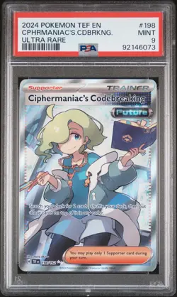 2024 POKEMON TEF EN-TEMPORAL FORCES ULTRA RARE CIPHERMANIAC'S CODEBREAKING PSA 9 - Image 1
