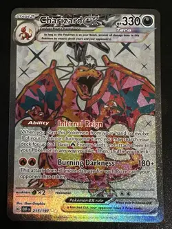 Charizard ex 215/197 Pokemon Obsidian Flames Full Art Ultra Rare Holo NM - Image 1