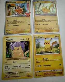 POKEMON PIKACHU CARDS Set Of 4 LP Reverse Holo, X-Y, McDonald’s, TWM - Image 1