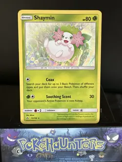 Pokemon Card Shaymin 15/156 Holo Rare Sun and Moon Ultra Prism Near Mint - Image 1