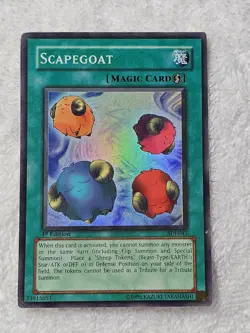 YuGiOh Scapegoat - SDJ-041 Starter Deck: Joey (SDJ) 1st Edition Super Rare MP - Image 1