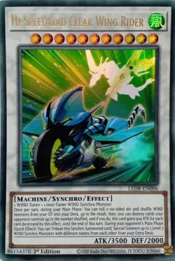 LED8-EN006 HI-SPEEDROID CLEAR WING RIDER ULTRA RARE 1ST EDITION YuGiOh CARD - Image 1