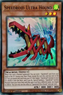 LED8-EN003 SPEEDROID ULTRA HOUND SUPER RARE 1ST EDITION YuGiOh CARD - Image 1