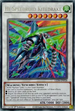 LED8-EN018 HI-SPEEDROID KITEDRAKE RARE 1ST EDITION YuGiOh CARD - Image 1