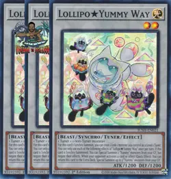 Yugioh! 3x Lollipo Yummy Way JUSH-EN021 Super Rare 1st Ed NM - Image 1