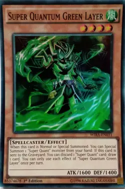 WIRA-EN031 SUPER QUANTUM GREEN LAYER SUPER RARE 1ST EDITION YuGiOh CARD - Image 1