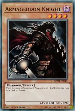 SDSH-EN017 ARMAGEDDON KNIGHT COMMON 1ST EDITION YuGiOh CARD - Image 1