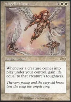 1x Angelic Chorus Heavy Play, English Urza's Saga MTG Magic - Image 1