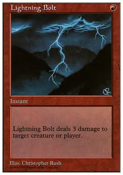 1x Lightning Bolt Heavy Play, English Anthologies MTG Magic - Image 1