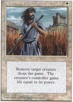 1x Swords to Plowshares Heavy Play, English 4th Edition MTG Magic - Image 1