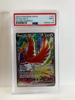 2022 Pokemon SWSH Ho-Oh V 187 Silver Tempest PSA 9 - Image 1