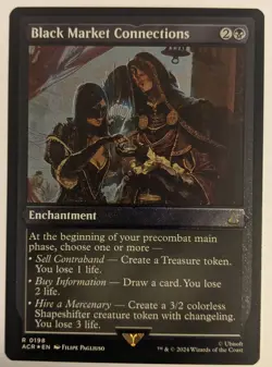 MTG English Magic Card FOIL ETCHED NM BLACK MARKET CONNECTIONS, Assassin's Creed - Image 1