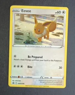 🔥 Eevee Pokemon Card Brilliant Stars SWSH190 Black Star Holo Promo 2022 - Image 1