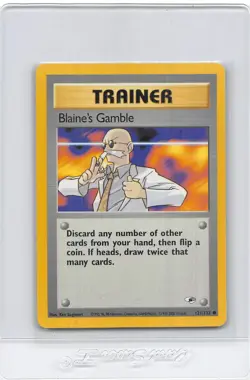 BLAINE’S GAMBLE 121/132 - Gym Heroes - VINTAGE WOTC Pokemon Card - LP - Image 1