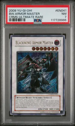2009 YUGIOH CRMS-EN041 BLACKWING ARMOR MASTER ULTIMATE RARE PSA 7 NM #117728986 - Image 1