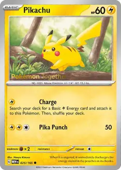 Pikachu - SEALED - Pokemon Together Stamped Promo - 025/165 NM, English Pokemon - Image 1