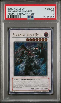 2009 YUGIOH CRMS-EN041 BLACKWING ARMOR MASTER ULTIMARE RARE PSA 5 EX #117728988 - Image 1