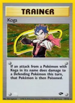 Koga - 19/132 - Holo Rare - Unlimited Edition NM, English Pokemon Gym Challenge - Image 1