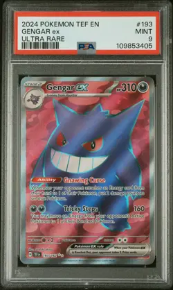 2024 POKEMON TEF EN-TEMPORAL FORCES ULTRA RARE #193 GENGAR EX PSA 9 - Image 1