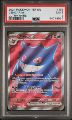2024 POKEMON TEF EN-TEMPORAL FORCES ULTRA RARE #193 GENGAR EX PSA 9 - Image 1
