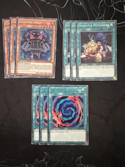 Yugioh Bundle Frightfur Patchwork Polymerization Edge Imp Chain X3 JUSH Rare - Image 1