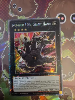 Yugioh Number 106: Giant Hand - RA04-EN066 - Platinum Secret Rare 1st Edition - Image 1